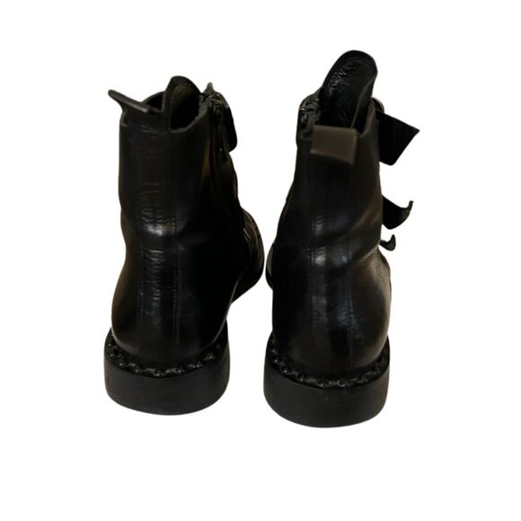 Just Juice Italy Black Leather Buckle Studded Ankle Boots –Goth Booties, Size 37 - Picture 6 of 9